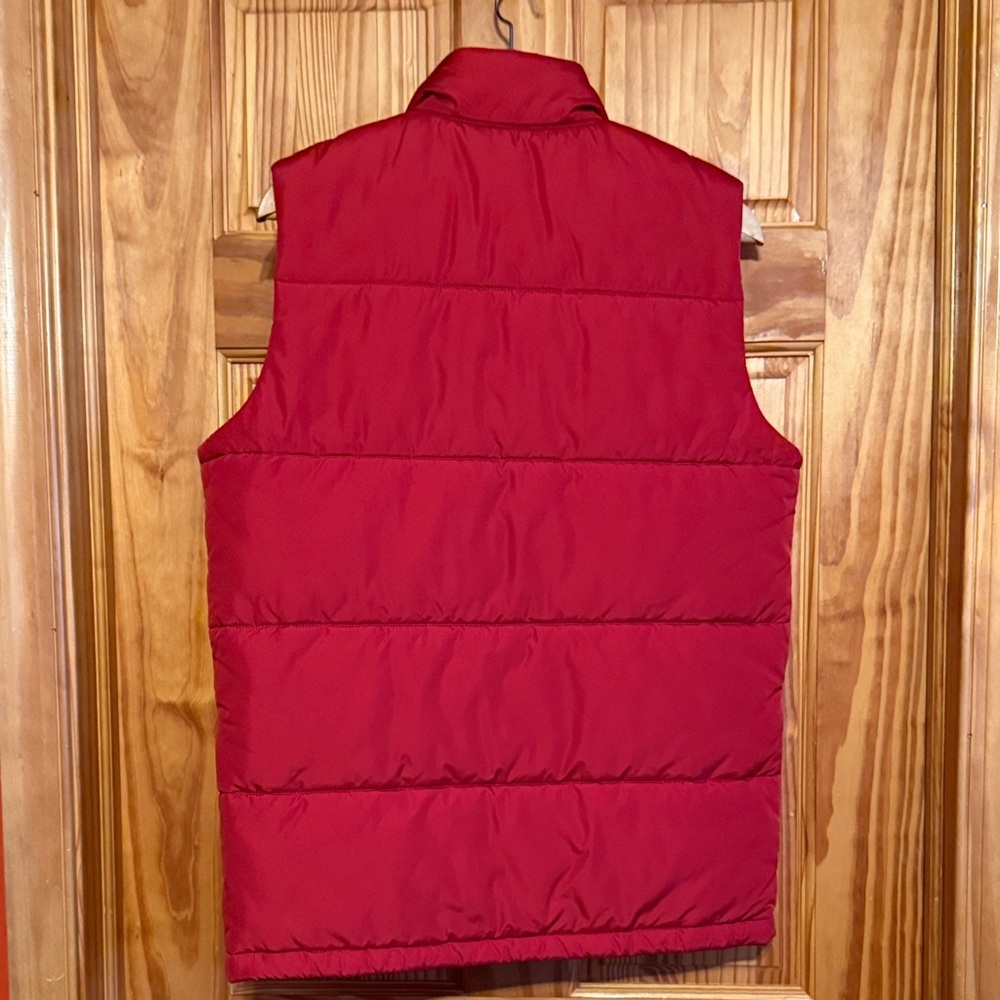 Lands' End Red/Orange Quilted Vest - Picture 6 of 10